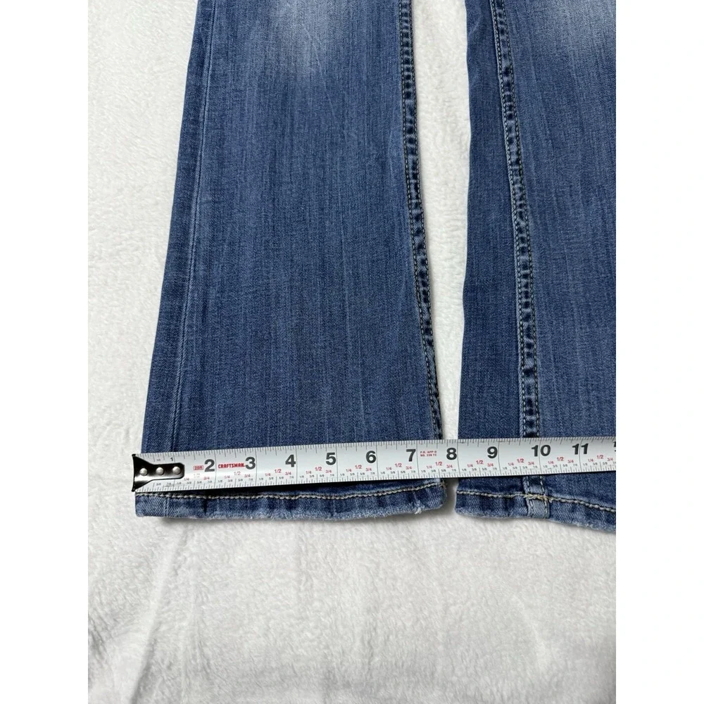 Daytrip Womens 28‎ Virgo Bootcut Jeans Blue Stitch Medium Wash Denim 28x29.5